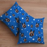 Fotos de mascotas personalizadas Funda de almohada con nombres Huella de la pata y hueso Funda de almohada Lindo perro gato Avatar Decoración del hoga