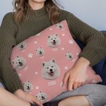 Fotos de mascotas personalizadas Funda de almohada con nombres Huella de la pata y hueso Funda de almohada Lindo perro gato Avatar Decoración del hoga