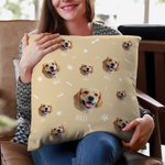Fotos de mascotas personalizadas Funda de almohada con nombres Huella de la pata y hueso Funda de almohada Lindo perro gato Avatar Decoración del hoga