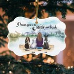 Ornement personnalisé en céramique de forme irrégulière I Love You To The Moon And Back Cadeau de Noël pour les amis