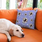 Fotos de mascotas personalizadas Funda de almohada con nombres Huella de la pata y hueso Funda de almohada Lindo perro gato Avatar Decoración del hoga