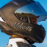 Personalized Name Motorbike Waterproof Helmet Decal Sticker Set of 2 Gift for Motorbike Lovers