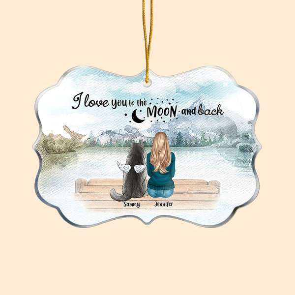 Personalised I Love You To The Moon And Back Pets Acrylic Hanging Ornament Pet Memorial Gift for Friends