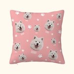 Fotos de mascotas personalizadas Funda de almohada con nombres Huella de la pata y hueso Funda de almohada Lindo perro gato Avatar Decoración del hoga