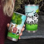 Vaso de acero inoxidable de 20 onzas personalizado con el nombre de mamá o papá peludo Regalo de cumpleaños y Navidad para los amantes de los perros