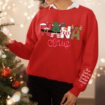Personalized Mama Gigi Christmas Santa Sweatshirt Hoodie T-shirt with Children Name Christmas Mother’s Day Gift for Mom Grandma