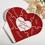 Personlig Together We Make A Family Färgglad akrylhjärta skrivbordsprydnad med 1-12 namn Mors dag julklapp till mormor mor