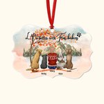Ornement en céramique personnalisé Fur Baby Autumn Gathering Forme irrégulière Cadeau commémoratif de Noël pour les amoureux des animaux de compagnie