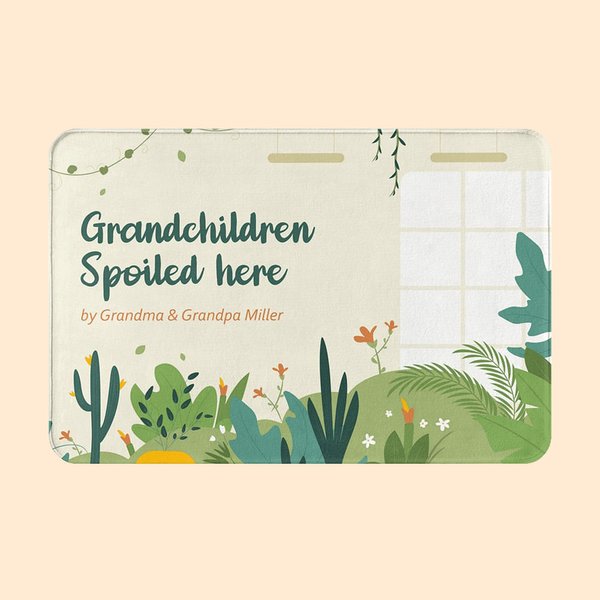 Personalizzato nipoti viziati qui da nonna e nonno Stuoia della porta antiscivolo extra durevole assorbente resistere sporco stuoia della porta regalo per la famiglia
