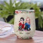 Henkilökohtainen Bestie lainausmerkit minun Besties tulet aina rakastamaan minua takaisin 12oz Wine Tumbler lahja sisaret