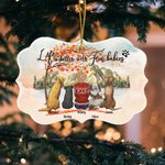 Ornement en céramique personnalisé Fur Baby Autumn Gathering Forme irrégulière Cadeau commémoratif de Noël pour les amoureux des animaux de compagnie