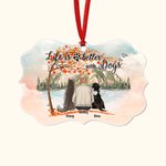 Ornement en céramique de forme irrégulière Love Song in Autumn Décoration Cadeau commémoratif pour les amoureux des animaux de compagnie 1