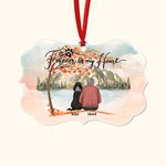 Personnalisé Forever In My Heart Autumn Love Irregular Shape Ceramic Ornament Christmas Memorial Gift for Pet Lover Owner 1