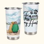 Personlig Forever in My Heart 20 oz rustfritt stål tumbler med navn Perfekt bursdagsgave til hundeelskere