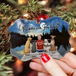 Personalizzato La vita è migliore con il bambino di pelliccia a forma di ciondolo in ceramica regalo di Natale appeso Ornamento