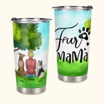 Vaso de acero inoxidable de 20 onzas personalizado con el nombre de mamá o papá peludo Regalo de cumpleaños y Navidad para los amantes de los perros