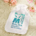 Personalized Hot Water Bottle Bag with Cute Cover Bed Feet Warmer with Name and Initial Birthday Christmas Gift for Kids