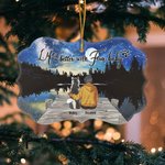 Personalizzato La vita è migliore con il bambino di pelliccia a forma di ciondolo in ceramica regalo di Natale appeso Ornamento