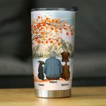 Spersonalizowany cytat Forever in My Heart 20 uncji kubek z motywem opadłych liści Dekoracja urodzinowa Pamiątkowy prezent dla miłośników psów