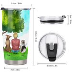 Vaso de acero inoxidable de 20 onzas personalizado con el nombre de mamá o papá peludo Regalo de cumpleaños y Navidad para los amantes de los perros