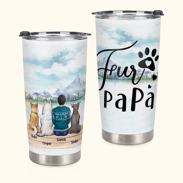 Bicchiere in acciaio inox da 20 oz con nome Mamma/Papà personalizzato Regalo di Natale perfetto per gli amanti dei cani