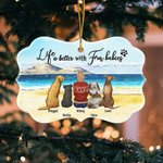 Personalized Life Is Better With Fur Baby Pets Irregular Shape Ceramic Pendant Ornament Christmas Birthday Gift for Friends