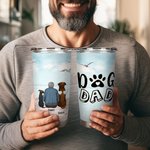 Vaso de 20oz personalizado con cita para mamá o papá perro con fondo marino y nombre Regalo de cumpleaños y Navidad para los amantes de los perros