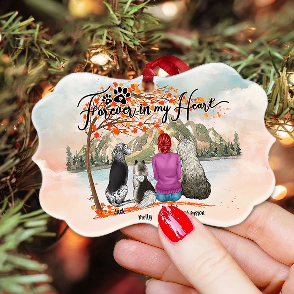 Personnalisé Forever In My Heart Autumn Love Irregular Shape Ceramic Ornament Christmas Memorial Gift for Pet Lover Owner 4