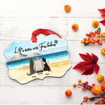 Personalized Life Is Better With Fur Baby Pets Irregular Shape Ceramic Pendant Ornament Christmas Birthday Gift for Friends