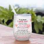 Henkilökohtainen Ei ole väliä mitä tapahtuu Bestie aina rakastaa minua takaisin Viini Tumbler joulu syntymäpäivä lahja paras ystäväsi
