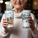 Vaso de acero inoxidable personalizado Life Is Better with a Dog/Dogs 20 oz Regalo de Navidad perfecto para los amantes de los perros