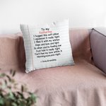 Personalized Love Letter Notebook Style Throw Pillow Cover Christmas Birthday Cotton Anniversary Gift for Family or Friend
