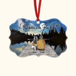 Personalizzato La vita è migliore con il bambino di pelliccia a forma di ciondolo in ceramica regalo di Natale appeso Ornamento