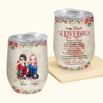 Henkilökohtainen Bestie lainausmerkit minun Besties tulet aina rakastamaan minua takaisin 12oz Wine Tumbler lahja sisaret