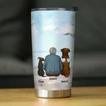 Vaso de 20oz personalizado con cita para mamá o papá perro con fondo marino y nombre Regalo de cumpleaños y Navidad para los amantes de los perros