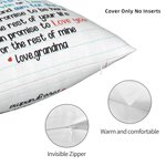 Personalized Love Letter Throw Pillow Cover Christmas Birthday Cotton Anniversary Gift for Family or Friend