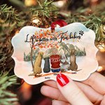 Ornement en céramique personnalisé Fur Baby Autumn Gathering Forme irrégulière Cadeau commémoratif de Noël pour les amoureux des animaux de compagnie