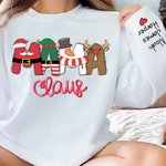 Personalized Mama Gigi Christmas Santa Sweatshirt Hoodie T-shirt with Children Name Christmas Mother’s Day Gift for Mom Grandma