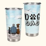 Vaso de 20oz personalizado con cita para mamá o papá perro con fondo marino y nombre Regalo de cumpleaños y Navidad para los amantes de los perros