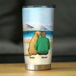 Spersonalizowany kubek ze stali nierdzewnej na plażę My Fur Baby 20oz z imieniem Prezent urodzinowy dla miłośników psów