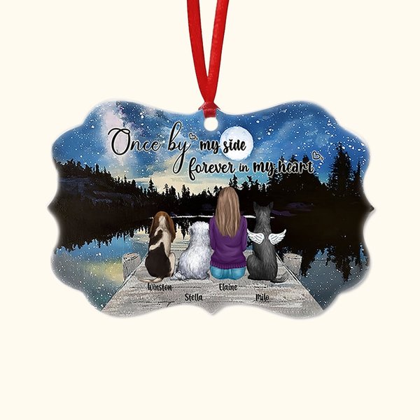 Spersonalizowany ceramiczny ornament w kształcie księżyca z gwiazdami dla wielbicieli zwierząt Raz przy mnie na zawsze w moim sercu