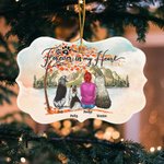 Personnalisé Forever In My Heart Autumn Love Irregular Shape Ceramic Ornament Christmas Memorial Gift for Pet Lover Owner 2