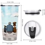 Vaso de 20oz personalizado con cita para mamá o papá perro con fondo marino y nombre Regalo de cumpleaños y Navidad para los amantes de los perros