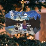 Spersonalizowany ceramiczny ornament w kształcie księżyca z gwiazdami dla wielbicieli zwierząt Raz przy mnie na zawsze w moim sercu