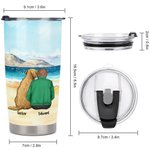 Spersonalizowany kubek ze stali nierdzewnej na plażę My Fur Baby 20oz z imieniem Prezent urodzinowy dla miłośników psów