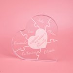 Personalised Together We Make A Family Acrylic Heart 1-12 Name Puzzle Desk Ornament Mother's Day Christmas Gift for Grandma Mother