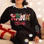 Personalized Mama Gigi Christmas Santa Sweatshirt Hoodie T-shirt with Children Name Christmas Mother’s Day Gift for Mom Grandma