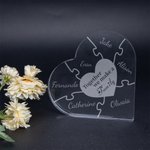 Personalised Together We Make A Family Acrylic Heart 1-12 Name Puzzle Desk Ornament Mother's Day Christmas Gift for Grandma Mother
