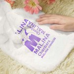Personalized Hot Water Bottle Bag with Cute Cover Bed Feet Warmer with Name and Initial Birthday Christmas Gift for Kids