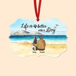 Ornement en céramique personnalisé Life Is Better With Dogs Forme irrégulière Cadeau de Noël pour les amis